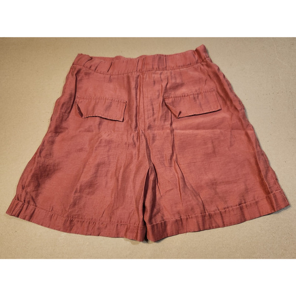 Zara Small $55 Pumpkin Satin Lyocell High Waist Shorts Autumn Goddess - Picture 3 of 11
